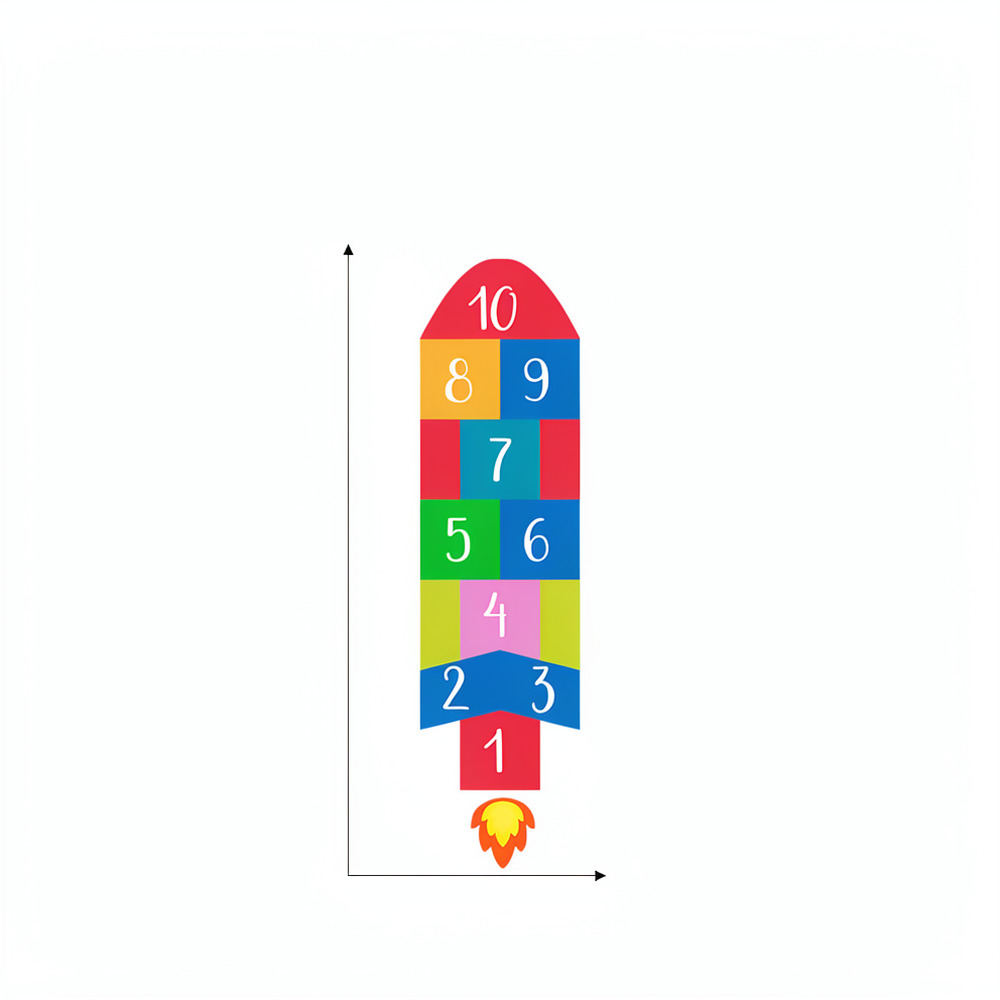 Kids Education Activities - Креативная настенная наклейка «Ракета-игра в крестики-нолики»